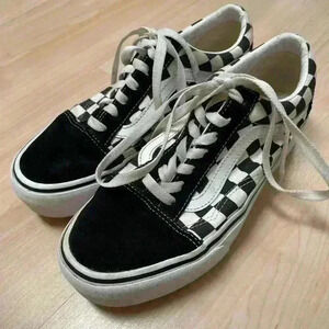 VANS Old Skool Black White Checkerboard Sneaker Shoe Size Men 6.5/Women 8